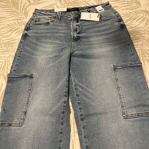 Blue Denim Cargo Jeans